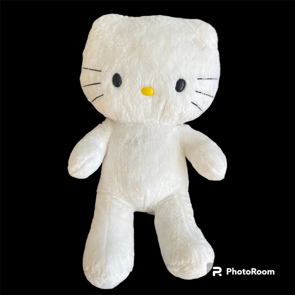Build A Bear Workshop HELLO KITTY 17" fluffy Plush 2010 No Bow White Stuffed